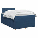 vidaXL Boxspring ágy matraccal LED szalagokkal Kék 120 x 200 cm Szövet
