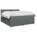 vidaXL Boxspring ágy matraccal Sötétszürke 140 x 190 cm Szövet