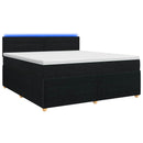 vidaXL Boxspring ágy matraccal fejtámlával Fekete 140 x 200 cm Szövet