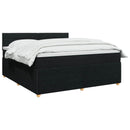 vidaXL Boxspring ágy matraccal fejtámlával Fekete 140 x 200 cm Szövet