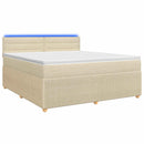 vidaXL Boxspring ágy matraccal Krémszínű 140 x 200 cm Szövet