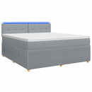 vidaXL Boxspring ágy matraccal Világosszürke 140 x 200 cm Szövet