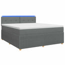 vidaXL Boxspring ágy matraccal Sötétszürke 140 x 200 cm Szövet