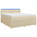 vidaXL Boxspring ágy matraccal Krémszínű 160 x 200 cm Szövet