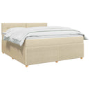 vidaXL Boxspring ágy matraccal Krémszínű 160 x 200 cm Szövet