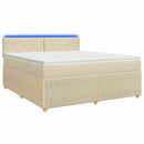 vidaXL Boxspring ágy matraccal Krémszínű 160 x 200 cm Szövet
