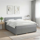 vidaXL Boxspring ágy matraccal Világosszürke 140 x 190 cm Szövet