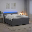 vidaXL Boxspring ágy matraccal Világosszürke 140 x 190 cm Szövet