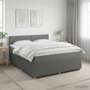 vidaXL Boxspring ágy matraccal Sötétszürke 140 x 190 cm Szövet
