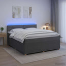 vidaXL Boxspring ágy matraccal Sötétszürke 140 x 190 cm Szövet