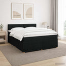 vidaXL Boxspring ágy matraccal fejtámlával Fekete 140 x 190 cm Szövet