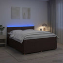 vidaXL Boxspring ágy matraccal Sötét Barna 140 x 190 cm Szövet