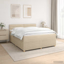 vidaXL Boxspring ágy matraccal Krémszínű 140 x 200 cm Szövet