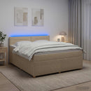 vidaXL Boxspring ágy matraccal Krémszínű 140 x 200 cm Szövet