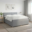 vidaXL Boxspring ágy matraccal Világosszürke 160 x 200 cm Szövet