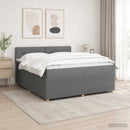 vidaXL Boxspring ágy matraccal Sötétszürke 140 x 190 cm Szövet