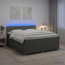 vidaXL Boxspring ágy matraccal Sötétszürke 140 x 190 cm Szövet