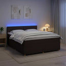 vidaXL Boxspring ágy matraccal Sötét Barna 140 x 190 cm Szövet