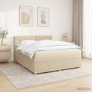 vidaXL Boxspring ágy matraccal Krémszínű 140 x 190 cm Szövet