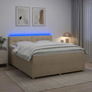 vidaXL Boxspring ágy matraccal Krémszínű 180 x 200 cm Szövet