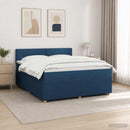 vidaXL Boxspring ágy matraccal LED szalagokkal Kék 160 x 200 cm Szövet