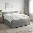 vidaXL Boxspring ágy matraccal Világosszürke 160 x 200 cm Szövet