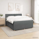 vidaXL Boxspring ágy matraccal Sötétszürke 140 x 200 cm Szövet