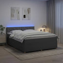 vidaXL Boxspring ágy matraccal Sötétszürke 140 x 200 cm Szövet