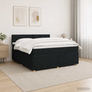 vidaXL Boxspring ágy matraccal fejtámlával Fekete 140 x 190 cm Szövet