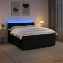 vidaXL Boxspring ágy matraccal fejtámlával Fekete 140 x 190 cm Szövet