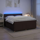 vidaXL Boxspring ágy matraccal Sötét Barna 140 x 190 cm Szövet