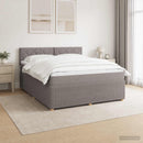 vidaXL Boxspring ágy matraccal Tópszínű 160 x 200 cm Szövet