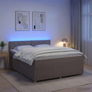 vidaXL Boxspring ágy matraccal Tópszínű 140 x 200 cm Szövet