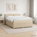 vidaXL Boxspring ágy matraccal Krémszínű 160 x 200 cm Szövet