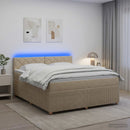 vidaXL Boxspring ágy matraccal Krémszínű 160 x 200 cm Szövet