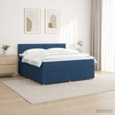 vidaXL Boxspring ágy matraccal LED szalagokkal Kék 160 x 200 cm Szövet