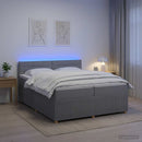 vidaXL Boxspring ágy matraccal Világosszürke 200 x 200 cm Szövet