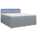 vidaXL Boxspring ágy matraccal Világosszürke 200 x 200 cm Szövet