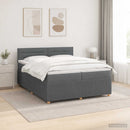 vidaXL Boxspring ágy matraccal Sötétszürke 200 x 200 cm Szövet