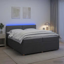 vidaXL Boxspring ágy matraccal Sötétszürke 200 x 200 cm Szövet