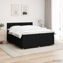 vidaXL Boxspring ágy matraccal fejtámlával Fekete 200 x 200 cm Szövet