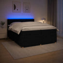 vidaXL Boxspring ágy matraccal fejtámlával Fekete 200 x 200 cm Szövet