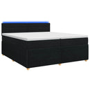 vidaXL Boxspring ágy matraccal fejtámlával Fekete 200 x 200 cm Szövet
