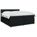 vidaXL Boxspring ágy matraccal fejtámlával Fekete 200 x 200 cm Szövet