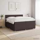 vidaXL Boxspring ágy matraccal Sötét Barna 200 x 200 cm Szövet
