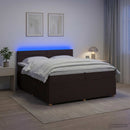 vidaXL Boxspring ágy matraccal Sötét Barna 200 x 200 cm Szövet