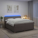 vidaXL Boxspring ágy matraccal Tópszínű 200 x 200 cm Szövet