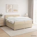 vidaXL Boxspring ágy matraccal Krémszínű 200 x 200 cm Szövet