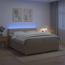 vidaXL Boxspring ágy matraccal Krémszínű 200 x 200 cm Szövet