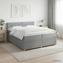 vidaXL Boxspring ágy matraccal Világosszürke 200 x 200 cm Szövet